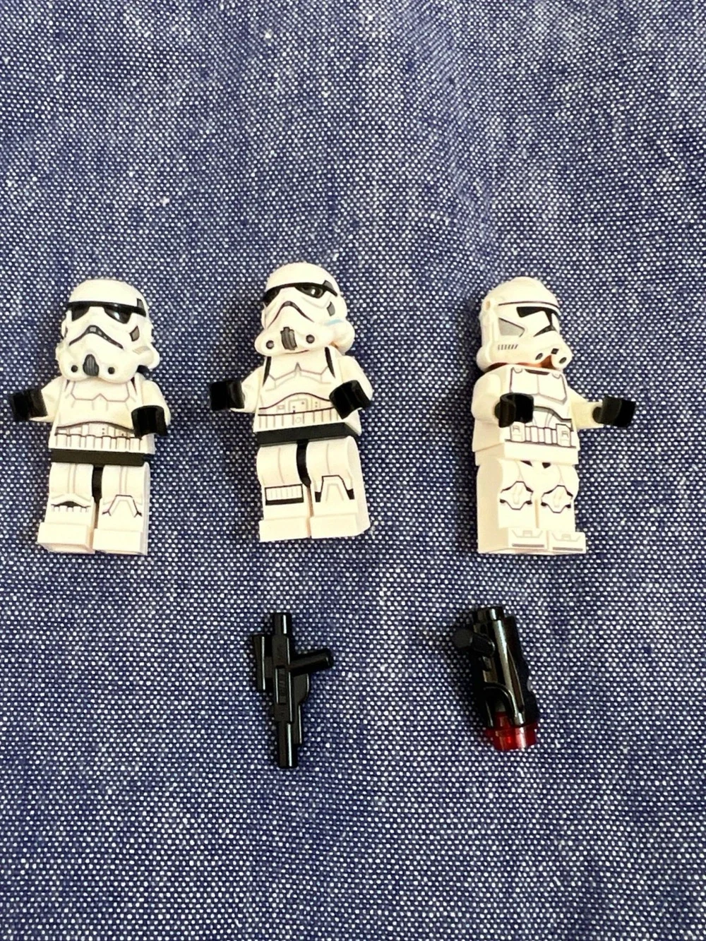 LEGO Minifigure Stormtroopers Lot Of 3 Different Figs Star Wars Blaster Gun